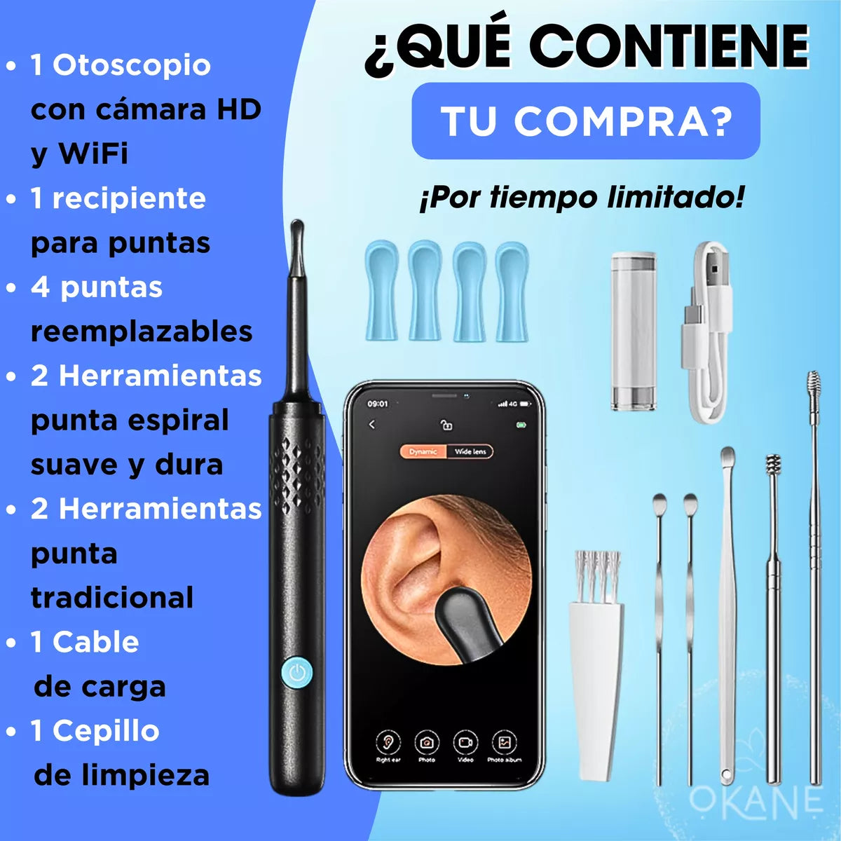 Removedor de Cerumen con Cámara HD